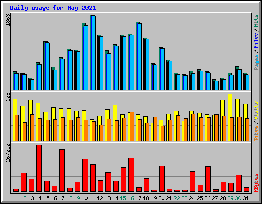 Daily usage for May 2021