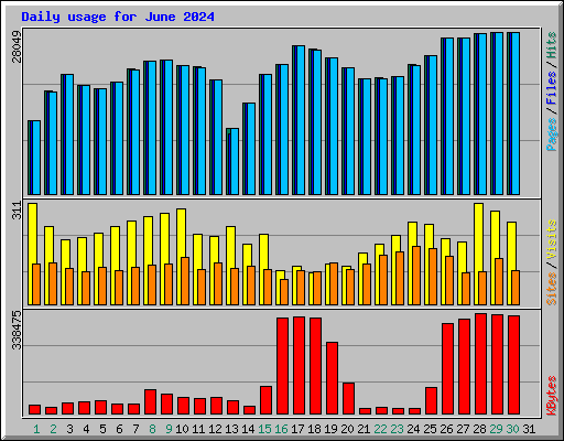 Daily usage for June 2024