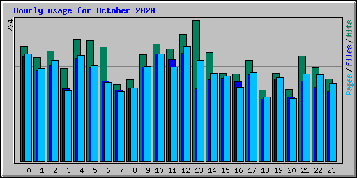 Hourly usage for October 2020