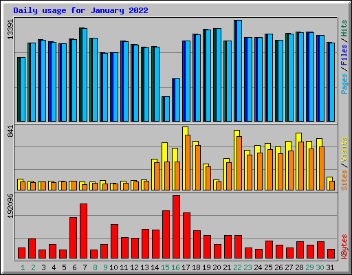 Daily usage for January 2022