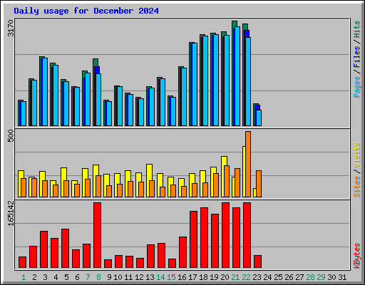 Daily usage for December 2024