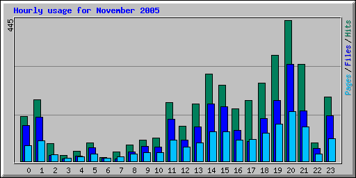 Hourly usage for November 2005