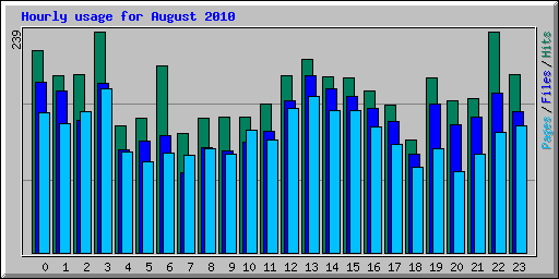 Hourly usage for August 2010