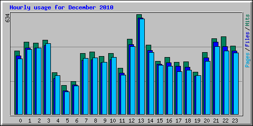 Hourly usage for December 2010