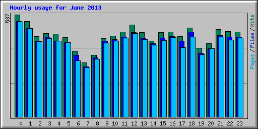 Hourly usage for June 2013