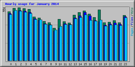 Hourly usage for January 2014