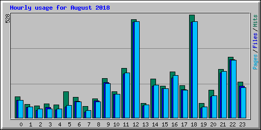 Hourly usage for August 2018