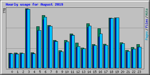 Hourly usage for August 2019