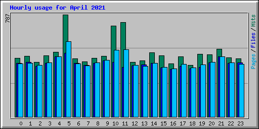 Hourly usage for April 2021