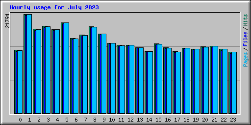 Hourly usage for July 2023